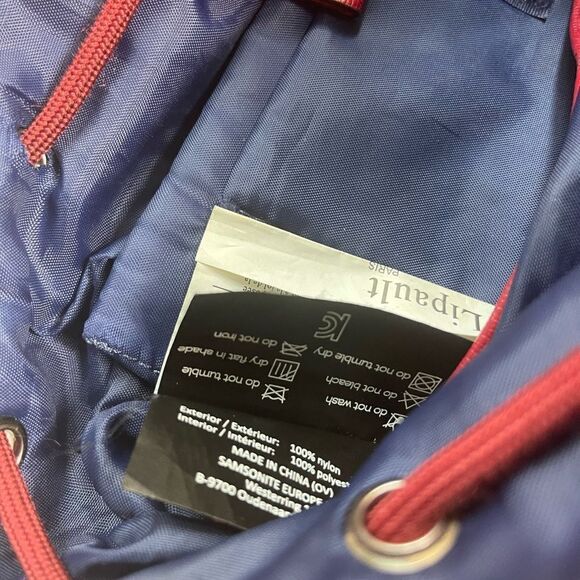 LIPAULT Red Wine NYLON Laptop large Backpack Bag faux leather flop top closure - Picture 15 of 16